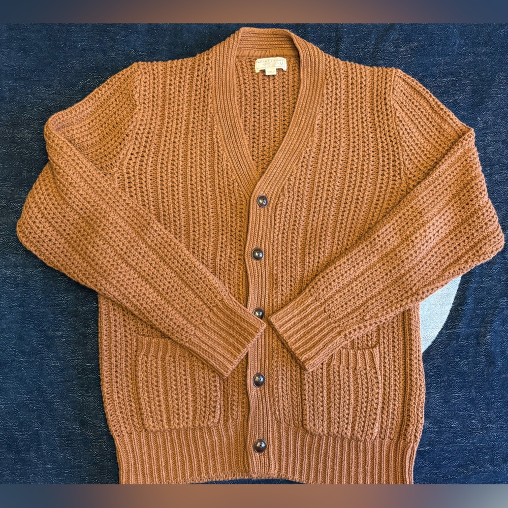 Wallace & Barnes Chunky Knit Grandpa Style Cardigan